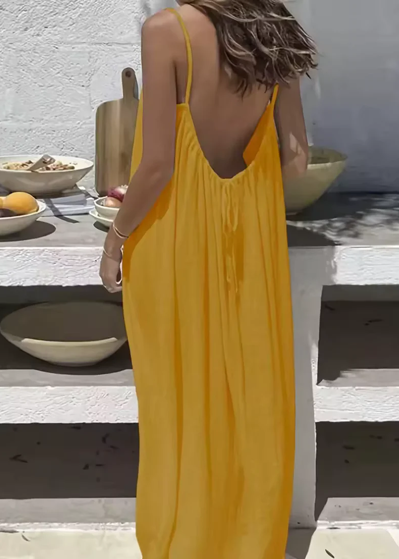 Elara | Vestido largo ajustable con espalda descubierta
