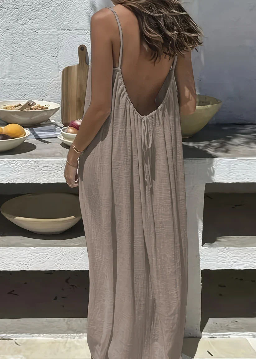 Elara | Vestido largo ajustable con espalda descubierta